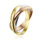 Tricolor Trinity 14 karaats gouden ring voor liefde, loyaliteit en vriendschap