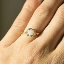Elements Gold ring met opaal en diamant GR569W