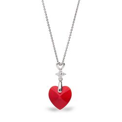 Spark Petite Heart necklace rood crystal NC622814LSI