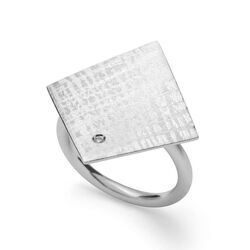 Zilveren vierkante ring diamant 34701 Bastian Inverun