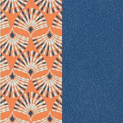 Les Georgettes 40 mm inlay pauw patroon blauw