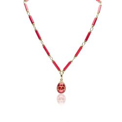 Tatiana Fabergé collier rood HK-1 gold filled