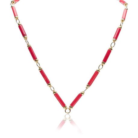 Tatiana Fabergé collier rood HK-1 gold filled
