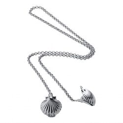 Zilveren servetklemmen schelp