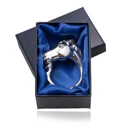 Zilveren sleutelring paard