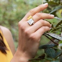 Bastian Inverun bicolor ring vierkant 32701