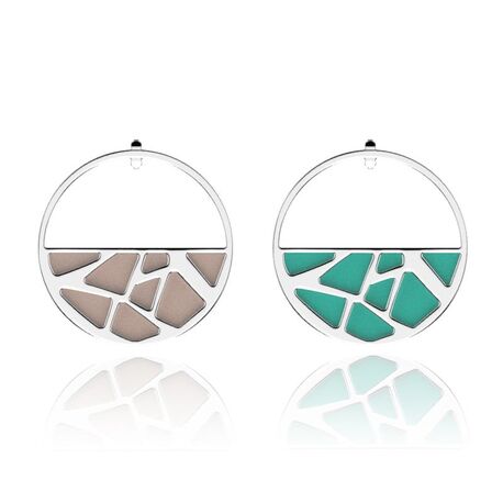 Les Georgettes 43 mm oorbellen set Girafe nude aqua