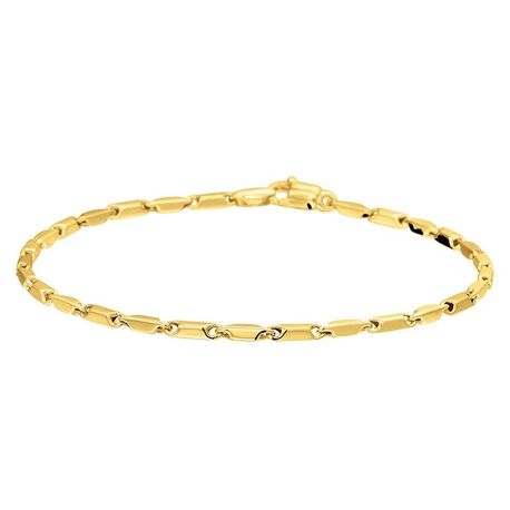 Geelgouden staafjes armband 19,5 cm