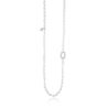 Lelune 90 cm parelcollier bamboo hanger zilver LGNK273