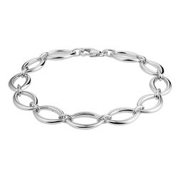 Zilveren armband ovale schakels 19 cm