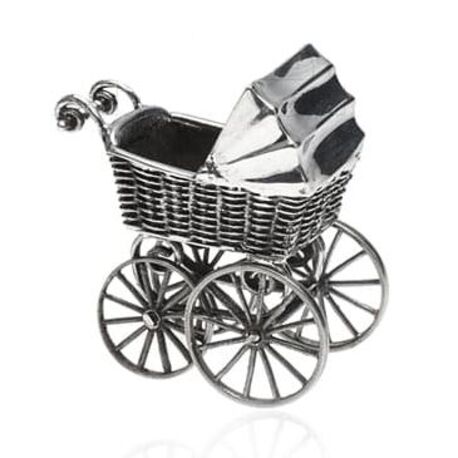 Miniatuur Zilveren Kinderwagen