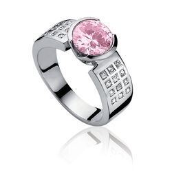 Zinzi ring roze wit zirconia Zir500r