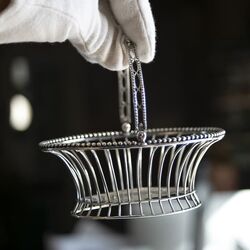 spijlenmandje antiek zilver Logerath Amsterdam 1784