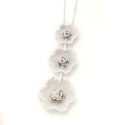Diluca zilveren bloemenhanger camee C126-B