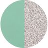 Les Georgettes 16 mm oorbellen inlay aqua zilveren glitters