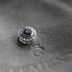 Setje oorbellen met hanger paars wit zirconia van Elements