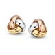 Trinity oorsteker tricolor gouden oorbellen drie ringen in elkaar gevlochten in drie kleuren goud
