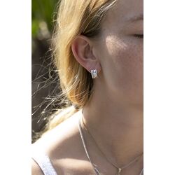 Creool zilver/goud zirkonia Excellent Jewelry bij Zilver.nl