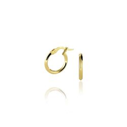 Geelgouden oorringen ruitvormige buis 14-34 mm