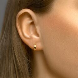 Strakke geelgouden oorringen 10-12 mm