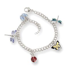 Nicole Barr zilveren bedelarmband met insecten Sa0528a