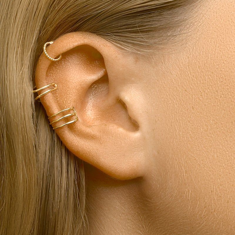 Australische persoon bladeren zone Geelgouden earcuff - oorbel voor oorschelp - Home Collection Zilver.nl