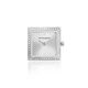 Les Georgettes vierkante horlogekast zilver zirkonia