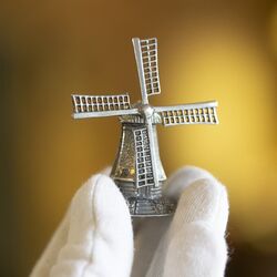 Miniatuur molen zilver gemaakt in Schoonhoven bij Zilver.nl
