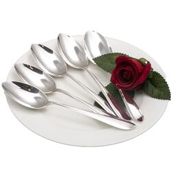 5 Dessert / ontbijtlepels puntfilet zilver van De Koninklijke van Kempen & Begeer