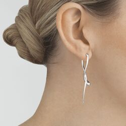 Georg Jensen lange zilveren oorbellen Mercy 10015150