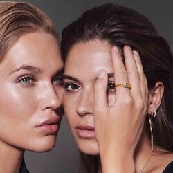 Sif Jakobs vergulde oorbellen Vulcanello Double zwart