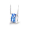 Zilveren hanger blauw lak met zirkonia