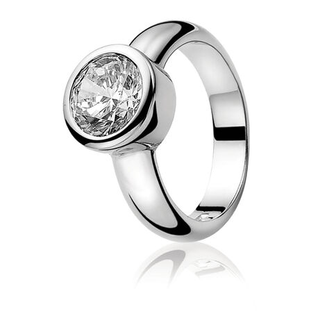 Zilveren ring wit zirconia ZINZI ZIR050