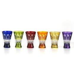 Tatiana Fabergé kristallen shotglaasjes multicolor set van 6