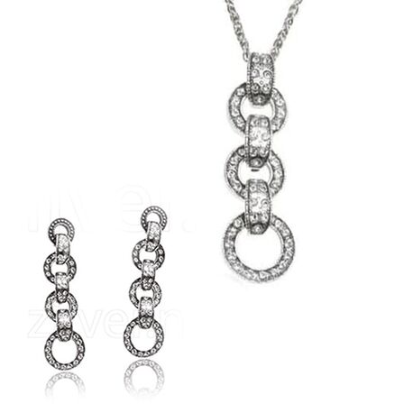 Dames Sieradenset Zilver 925 Met Parelhanger En Oorbellen - LillyMarie