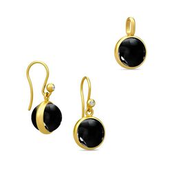 Julie Sandlau sieradenset verguld zilver met onyx