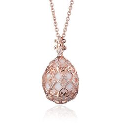Tsars Collection set roséverguld krul en ruit wit agaat