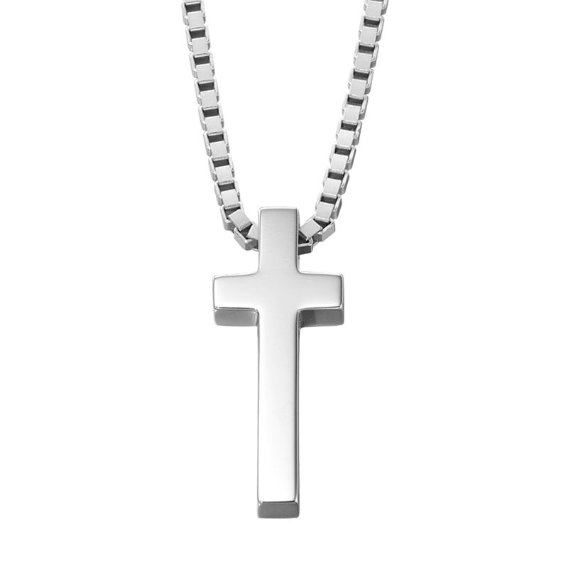 rand cursief Vakman Zilver collier met kruishanger - voor mannen - Little Star necklace North