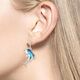 Nicole Barr zilveren oorbellen dolfijn blauw emaille