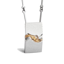 Zilveren Chasm necklace met gouden lijn Björn Weckström 2351540