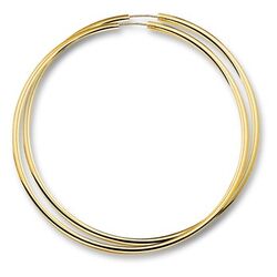 Gouden oorringen ronde buis 2,5 mm dikte