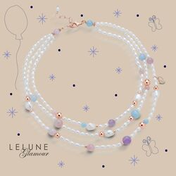 Lelune 3 rij parelcollier LGNK224