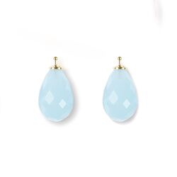 Heide Heinzendorff facet geslepen druppel aanhangers baby blauw E53