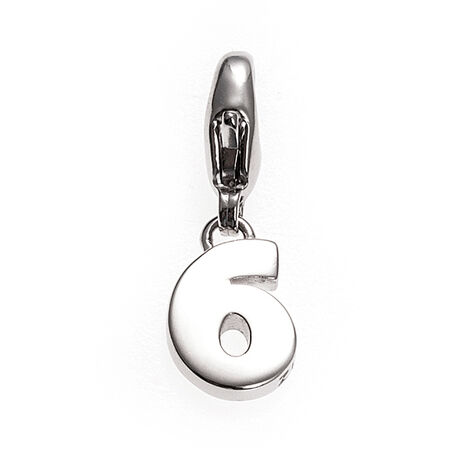 Zilveren charms cijfer 6