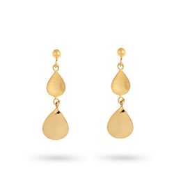 Geelgouden oorhangers Isabella mat glanzend