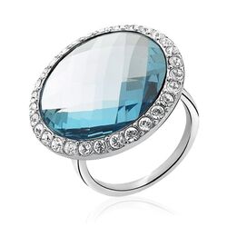 Zinzi zilveren ring blauw wit zirkonia Zir628b