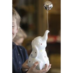 Porseleinen spaarpot olifant verzilverde ballon