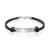 Little Star Reece naamplaat armband zwart leer LSB0347