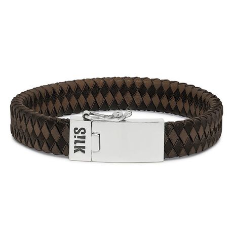 Silk bruin-zwart Alpha armband 841BBR Zilver.nl