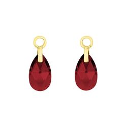 MY iMenso Pera aanhangers Scarlet rood 16mm zilver